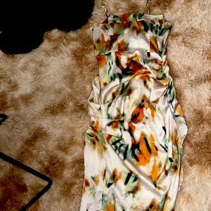 Multicolor Dress with Side Ruche